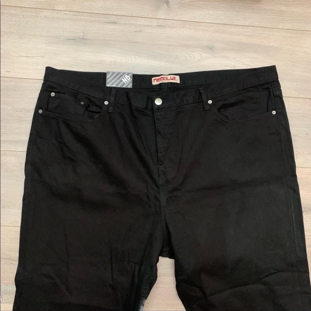 NeoBlue black slim denim jeans size 50 straight leg - Picture 6 of 11